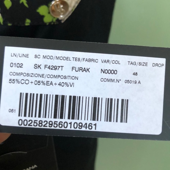 Dolce & Gabbana Black Floral Skirt Sz 48 NWT - Picture 7 of 12